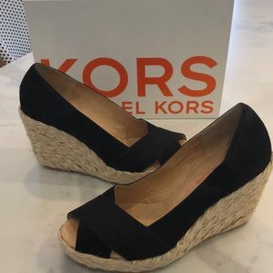 Michael Kors Wedge Espadrille Black. sz 8